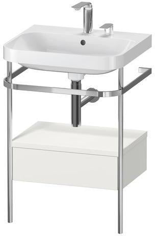 Duravit Waschtischset Happy D.2 Plus 575x490mm taupe supermatt mit Hahnloch
