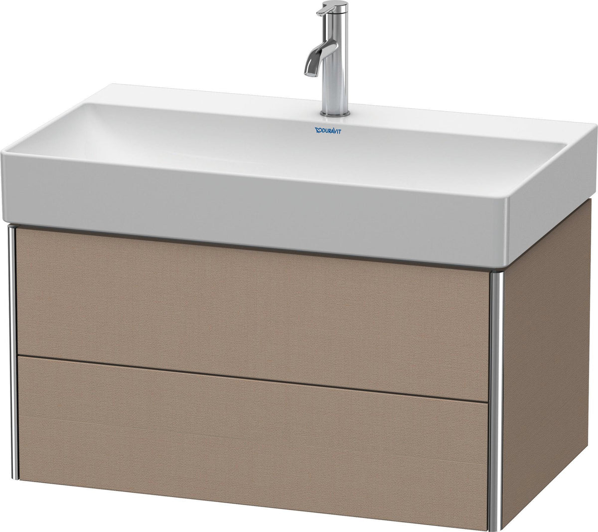 Duravit XSquare Waschtischunterbau 784 mm, 2 Schubkästen, Basalt Matt – Wandhängend mit Tip-On