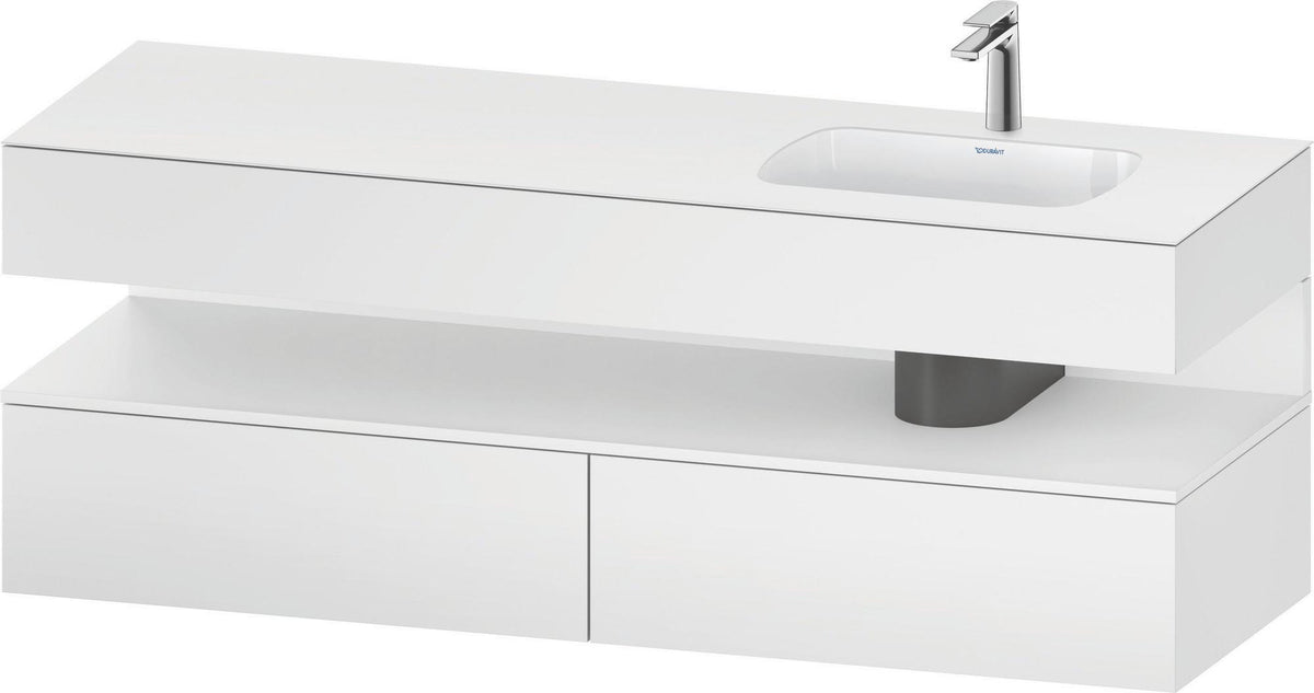 DURAVIT Qatego Einbauwaschtisch mit Konsolenwaschtischunterbau 1600 mm Weiß Matt