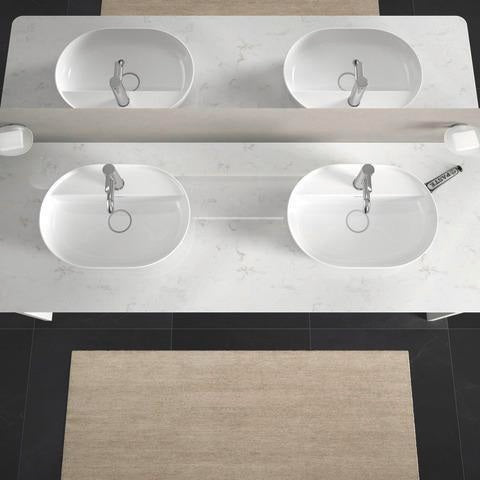 DURAVIT Luv Waschtischunterbau bodenstehend 1733 mm, 2 Auszüge, Weiß Seidenmatt, Tip-On