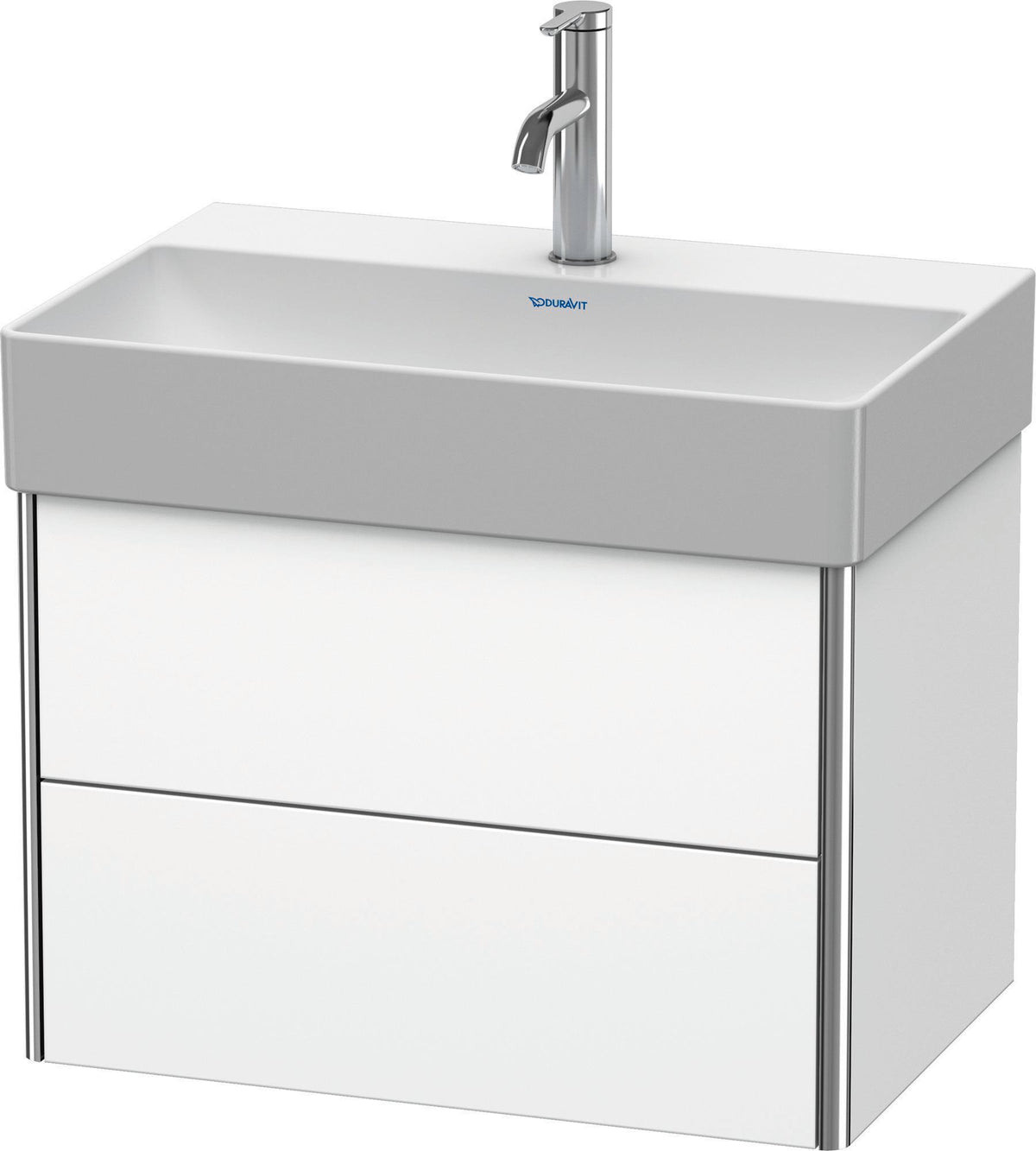 Duravit XSquare Waschtischunterbau 584 mm, 2 Schubkästen, Betongrau Matt, wandhängend