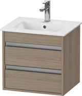 Duravit Ketho Waschtischunterbau 500 mm Eiche Terra mit 2 Schubkästen und Soft-Close