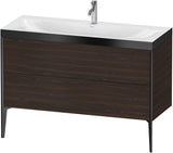 DURAVIT XViu c-bonded Waschtischunterbauset 1200 mm, 2 Auszüge, Nussbaum/Schwarz matt