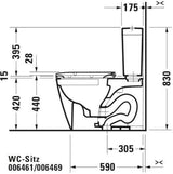 DURAVIT WC-Sitz Happy D.2 mit SoftClose Absenkautomatik, Edelstahl-Scharnieren, weiß, Duroplast