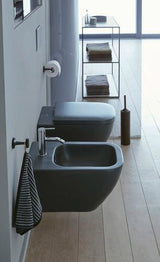 DURAVIT C.1 Einhebel-Bidetmischer Schwarz Matt 121 mm mit Zugstangen-Ablaufgarnitur