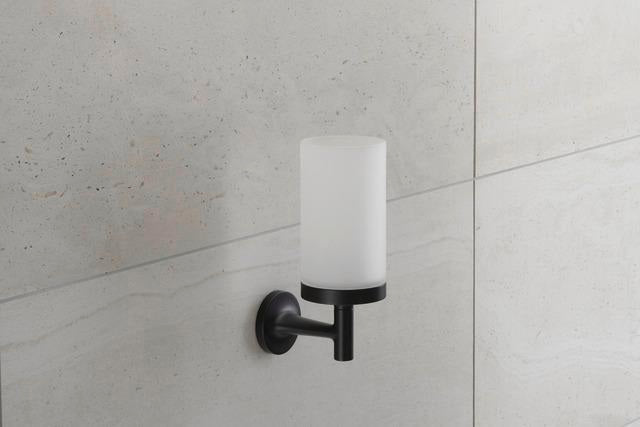 DURAVIT Starck T Zahnputzbecher, Chrom, Akzentfarbe Weiß Matt, 65x98x173 mm, Glas, Messing