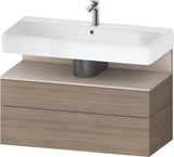 Duravit Qatego Waschtischunterbau 990 mm Eiche Terra Matt mit Tip-On Technik