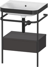DURAVIT Happy D.2 c-bonded Waschtischset mit Metallkonsole, 575 mm, Weiß