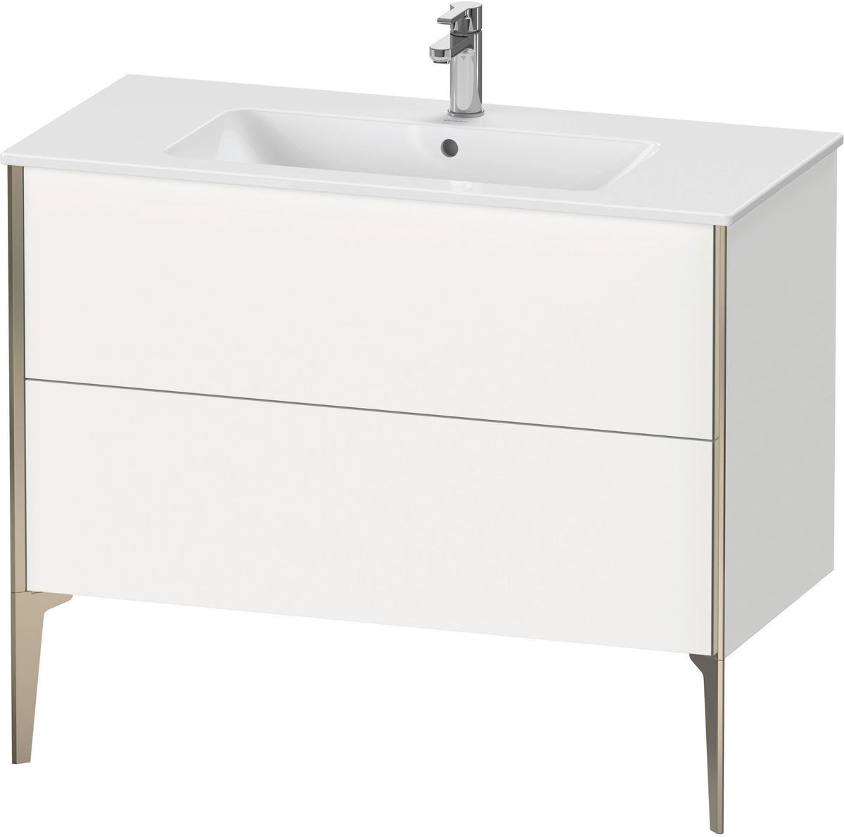Duravit XViu Waschtischunterbau bodenstehend 1010 mm, 2 Auszüge, weiß matt, Tip-On