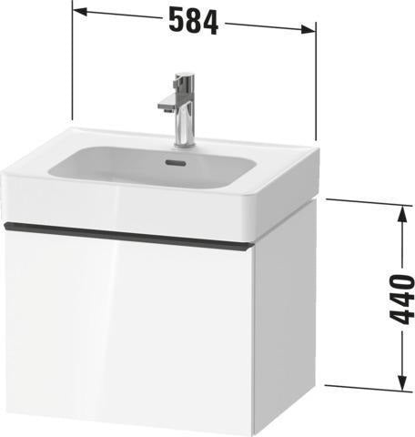 DURAVIT D-Neo Waschtischunterbau 584 mm Eiche Schwarz Matt mit Bronze Griff