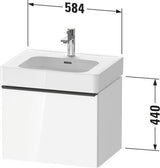 DURAVIT D-Neo Waschtischunterbau 584 mm Eiche Schwarz Matt mit Bronze Griff