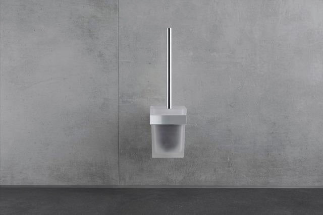 DURAVIT Karree Bürstengarnitur Chrom Wandhängend 95x95x350 mm – Weiß Matt Akzent