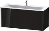 Duravit XViu Waschtischunterbau wandhängend 1210 mm, 2 Schubkästen, champagner matt/weiß matt