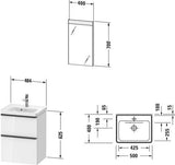 DURAVIT D-Neo Möbel-Set 500x400mm Graphit Matt mit Waschtisch, Unterbau, Spiegel und LED