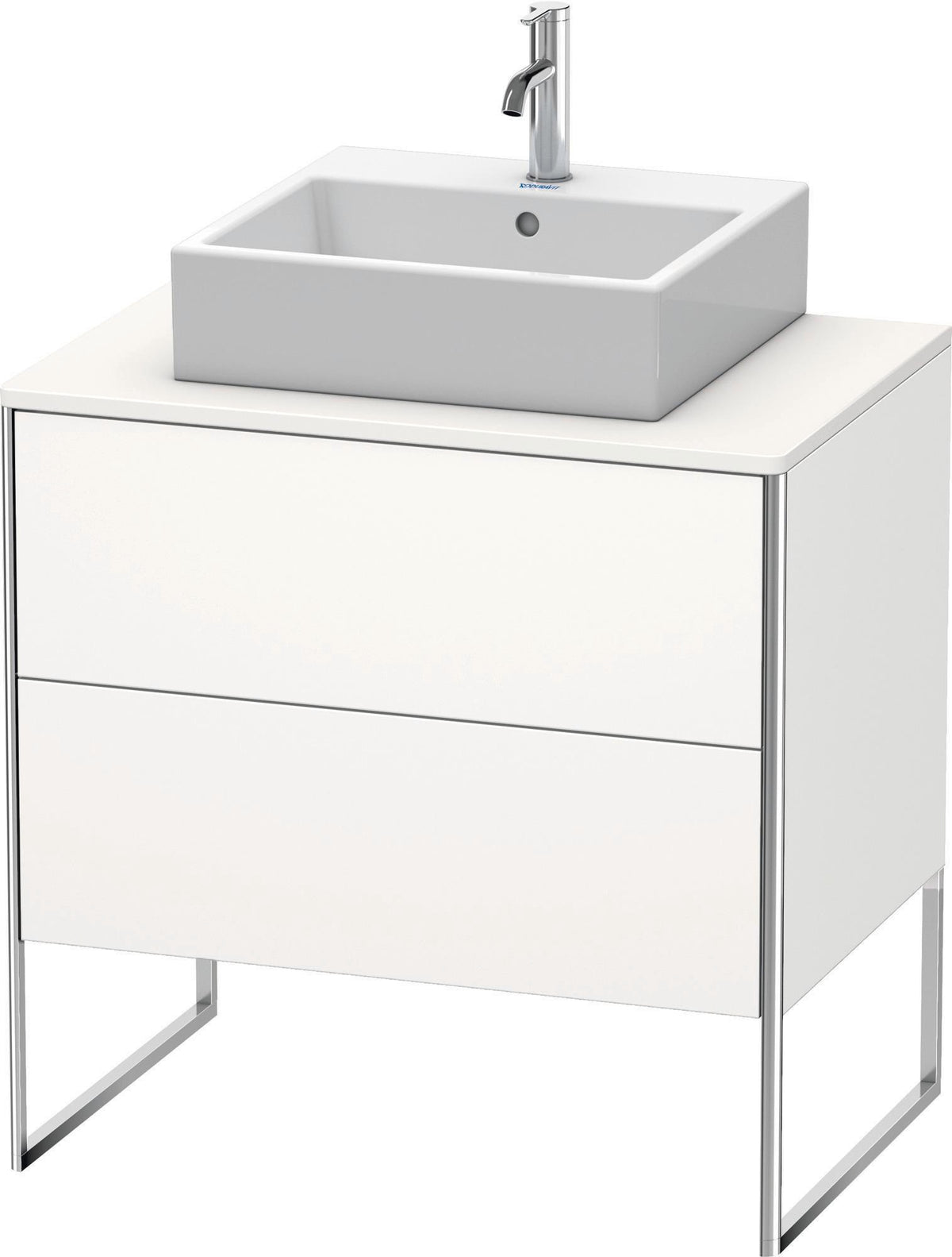Duravit XSquare Waschtischunterbau bodenstehend 800 mm mit 2 Schubladen, Weiß Seidenmatt