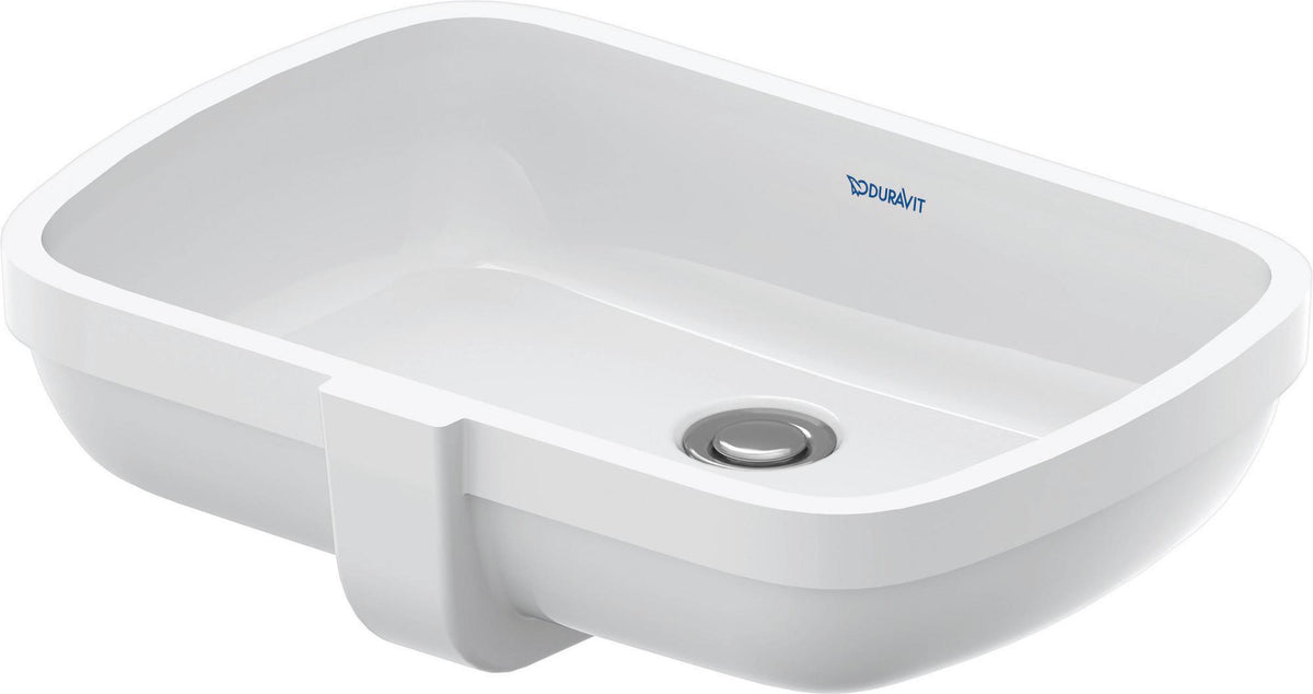 DURAVIT Qatego Einbauwaschtisch 480 mm Weiß Hochglanz, ohne Hahnloch, mit Überlauf