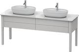 DURAVIT Luv Waschtischunterbau bodenstehend 1733 mm, 2 Auszüge, Weiß Seidenmatt, Tip-On