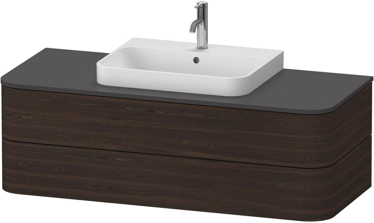 DURAVIT Happy D.2+ Konsolenwaschtischunterbau 1300 mm taupe supermatt mit Tip-On Technik und LED-Innenbeleuchtung