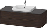 DURAVIT Happy D.2+ Konsolenwaschtischunterbau 1300 mm taupe supermatt mit Tip-On Technik und LED-Innenbeleuchtung