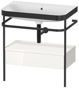 Duravit Waschtischset Happy D.2 Plus 775x490mm ein Hahnloch taupe supermatt