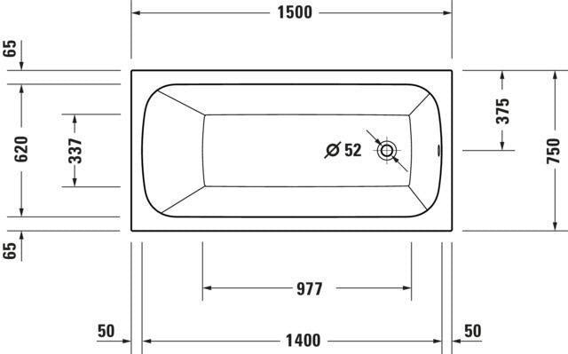DURAVIT Qatego Whirlwanne 1500x750mm Rechteckig Einbau Weiß mit Fußgestell