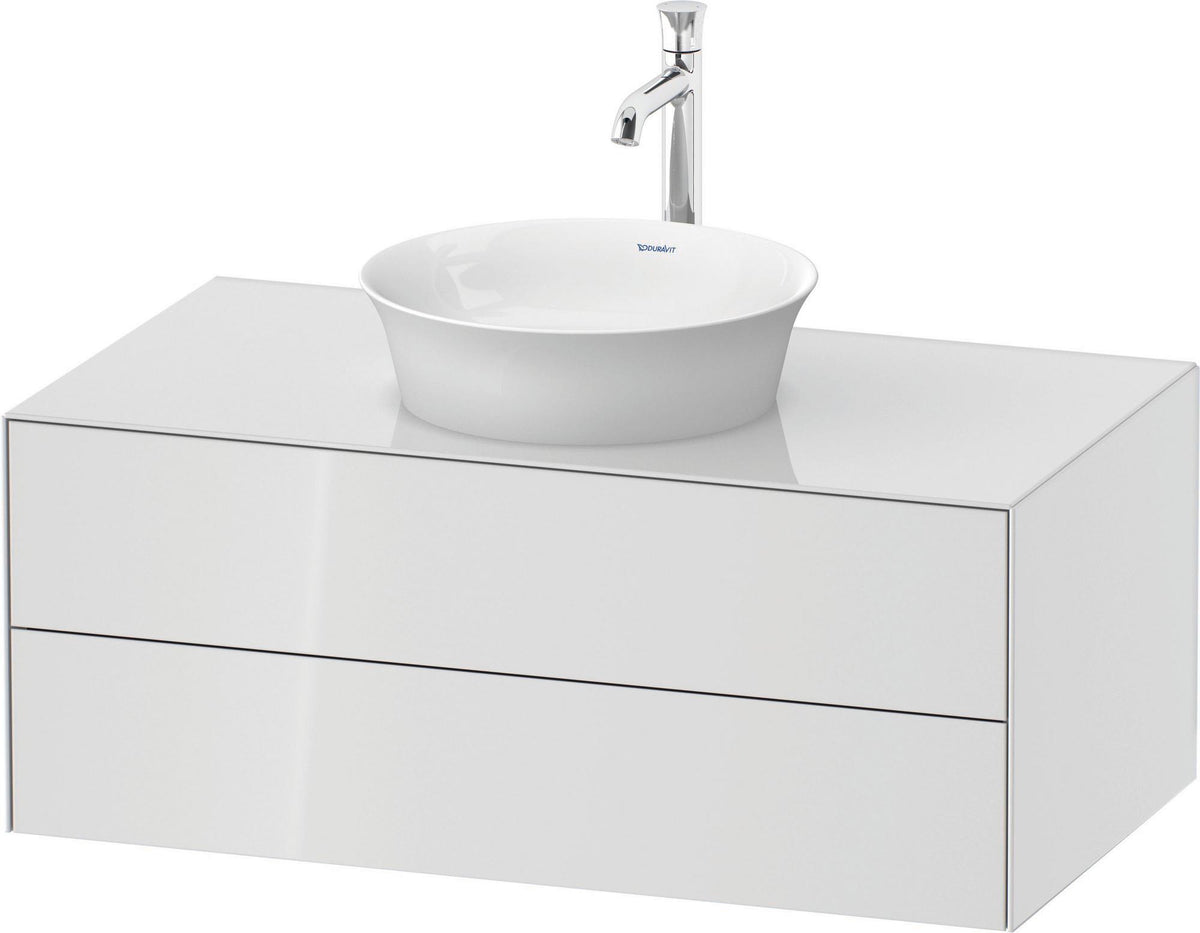 DURAVIT White Tulip Wand-Waschtischunterbau 1000 mm, 2 Schubkästen, Weiß Seidenmatt, LED