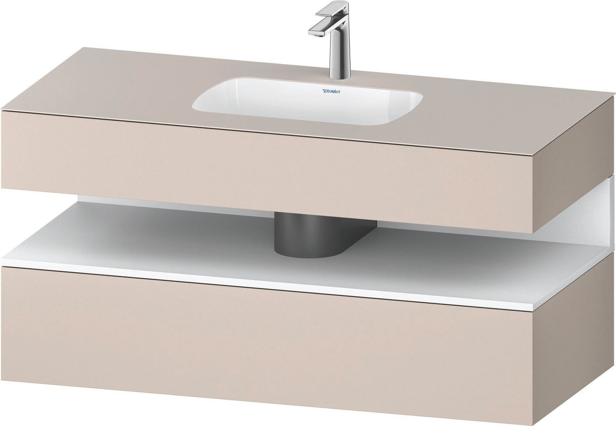 DURAVIT Qatego Studio F. A. Porsche Einbauwaschtisch mit Konsolenwaschtischunterbau 1200 mm Weiß Matt