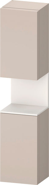 DURAVIT Qatego Hochschrank 400x360x1760mm, 2 Türen, Eiche Schwarz Matt – Wandhängend