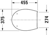 DURAVIT WC-Sitz Universal Weiß Hochglanz mit Absenkautomatik und abnehmbarer Sitzgarnitur 375x455x42 mm