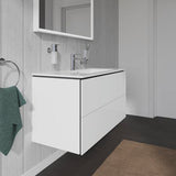 Duravit L-Cube Waschtischunterbau 1020 mm taupe matt – wandhängend, 2 Schubkästen, Tip-On