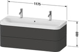 DURAVIT Happy D.2 Waschtischset 1175 mm mit 2 Schubkästen, Tip-on, Soft-Close, wandhängend