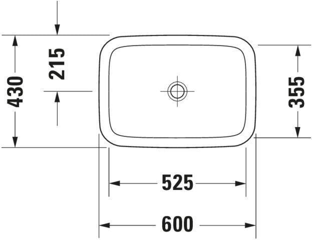 DURAVIT DuraStyle Einbauwaschtisch 600 mm weiß ohne Hahnloch & Überlauf