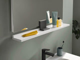 DURAVIT Sivida Spiegel Ablage 1000 mm Chrom/Nussbaum Matt – Badablage mit Befestigungsmaterial