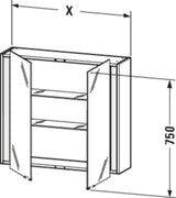 Duravit Ketho Spiegelschrank 800 mm, weiß matt, LED-beleuchtet, 2 Türen, Sensorschalter