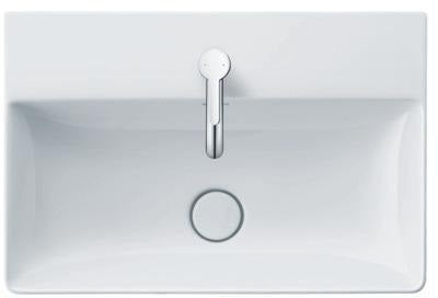 DURAVIT DuraSquare Möbel-Waschtisch 600 mm, DuraCeram, weiß, mit Hahnlochbank, ohne Überlauf