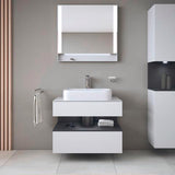 DURAVIT Qatego Hochschrank 400 mm, 2 Türen, weiß Hochglanz, Eiche Schw. Matt