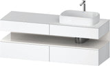 Duravit Qatego Konsolenwaschtischunterbau 1600 mm Weiß Hochglanz mit Eiche Schwarz Nische