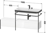 Duravit Waschtischunterbau Happy D.2 Plus 1600x490mm mit Metallkonsole und Handtuchhalter supermatt