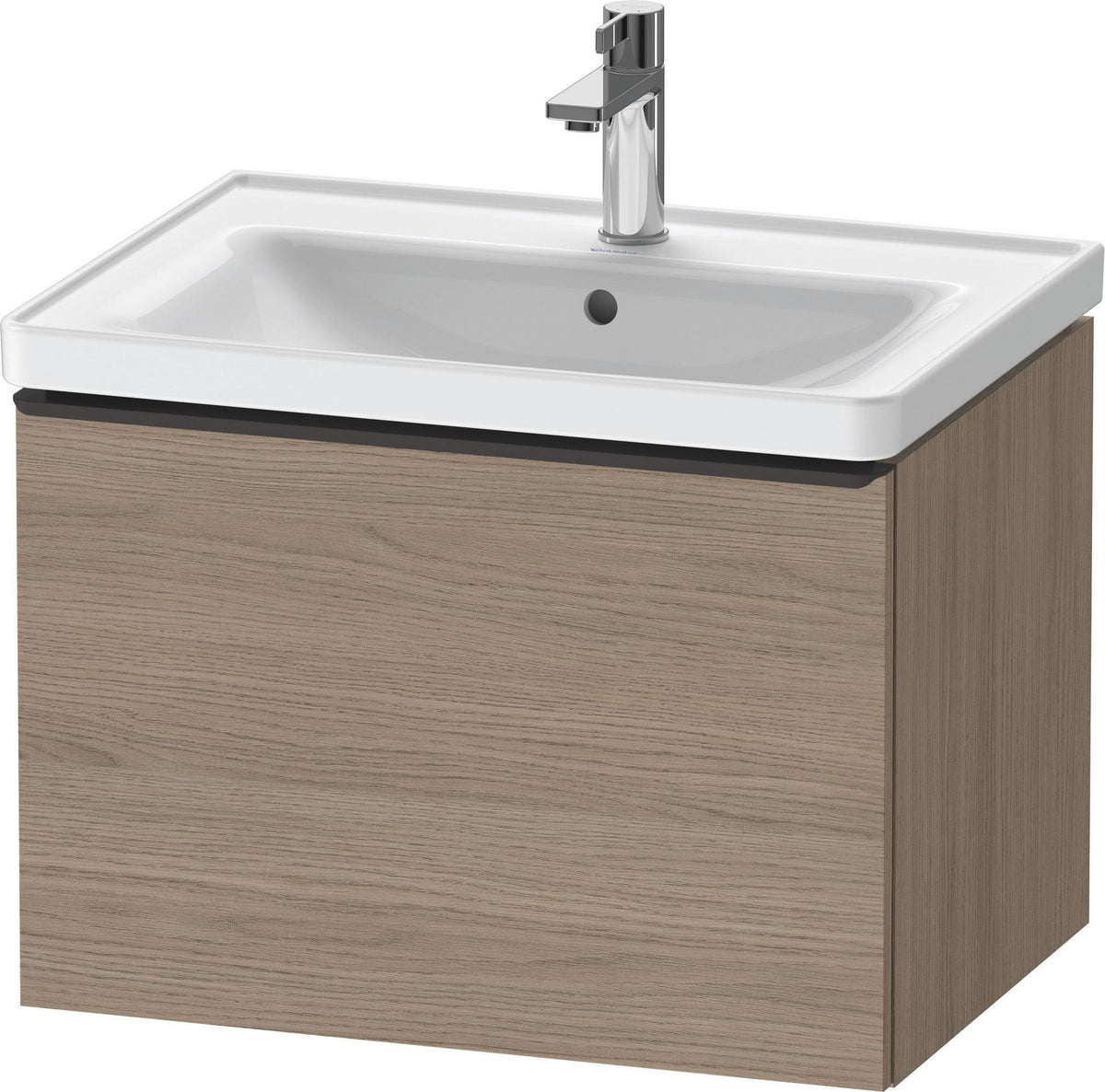 Duravit D-Neo Waschtischunterbau 634 mm Eiche Terra Matt mit Bronze-Griff und Soft-Close