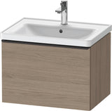 Duravit D-Neo Waschtischunterbau 634 mm Eiche Terra Matt mit Bronze-Griff und Soft-Close