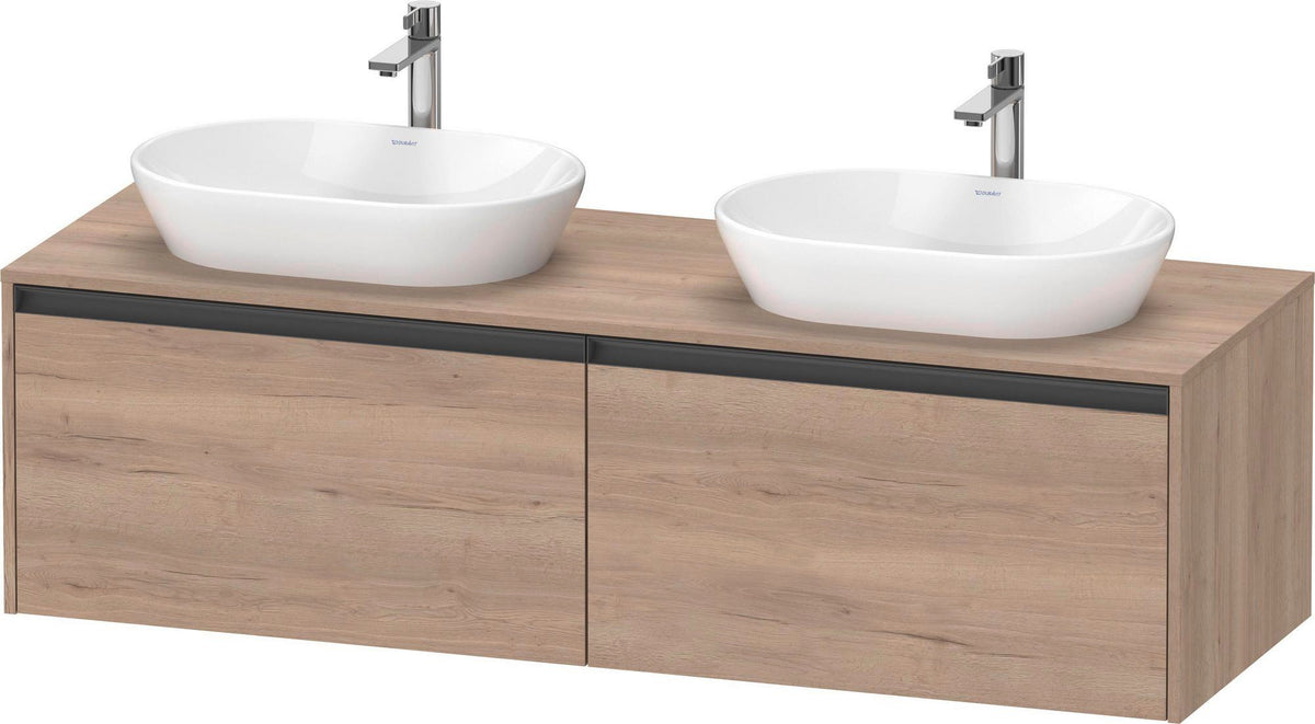 DURAVIT Ketho.2 Waschtischunterbau 1600 mm betongrau matt mit 2 Auszügen