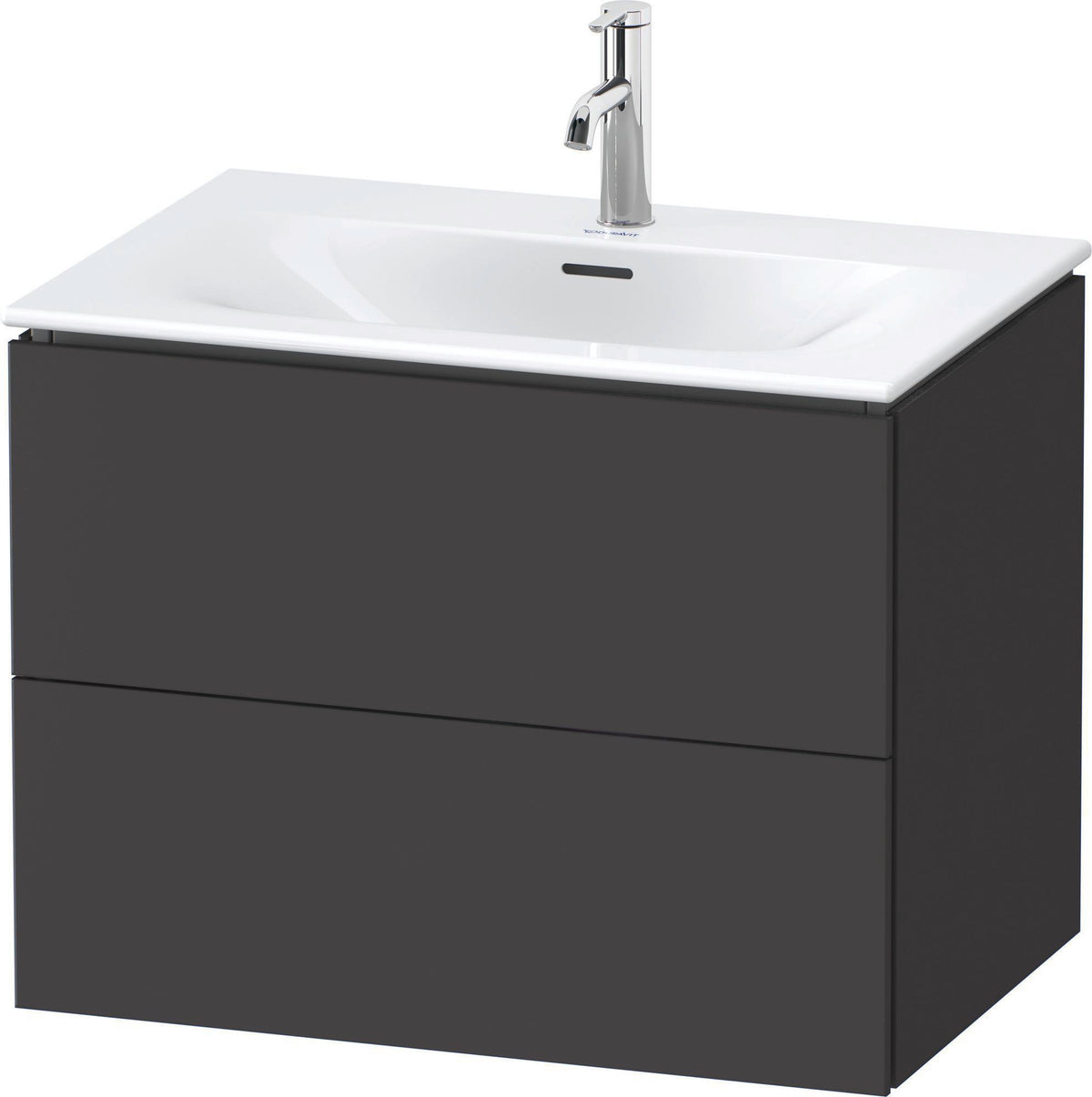 DURAVIT L-Cube Waschtischunterbau wandhängend 720 mm weiß matt mit 2 Schubkästen und Tip-On-Technik