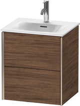 Duravit XViu Waschtischunterbau wandhängend 557 mm nussbaum dunkel champagner matt 2 Schubladen