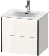 Duravit XViu Waschtischunterbau wandhängend 610 mm, 2 Schubkästen, weiß hochglanz Dekor, ohne Griff