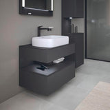 DURAVIT Qatego Hochschrank 400 mm, 2 Türen, weiß Hochglanz, Eiche Schw. Matt