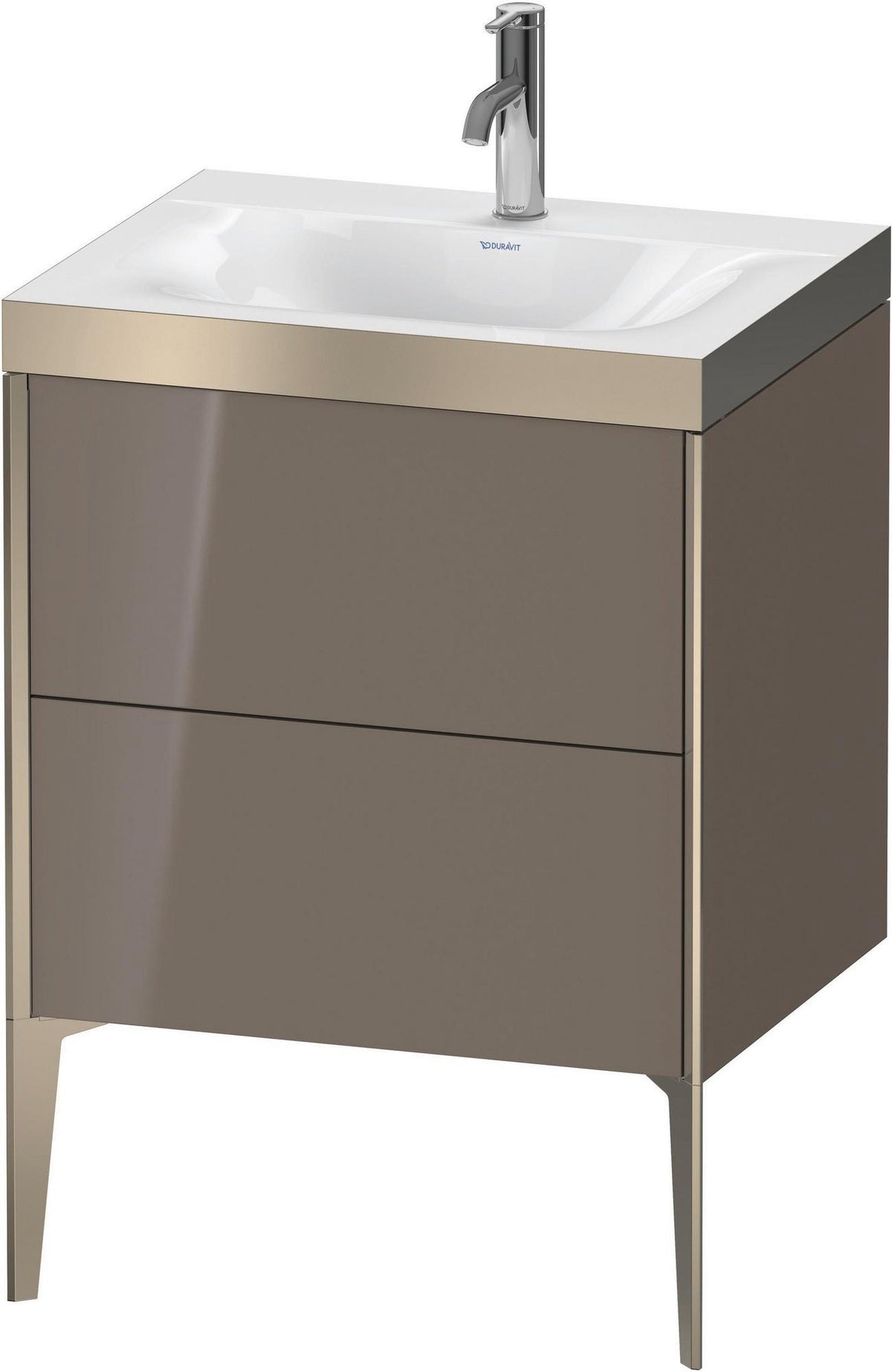 DURAVIT XViu c-bonded Waschtischunterbauset 610x600x480 mm, 2 Auszüge, champagner matt / dolomiti grey