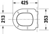 DURAVIT Univavo WC-Sitz D-Form tief 432 mm mit Absenkautomatik, abnehmbar, Edelstahl-Scharniere, Weiß