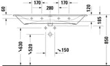 DURAVIT Viu Möbelwaschtisch 1230 mm, Weiß, mit Überlauf & WonderGliss – für Wandmontage