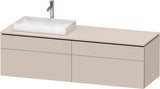 Duravit L-Cube Waschtischunterbau 1620 mm taupe supermatt rechts – wandhängend, Tip-On, ohne Griff