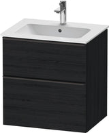 DURAVIT D-Neo Waschtischunterbau 610 mm Eiche Schwarz mit Bronze Griff – wandhängend